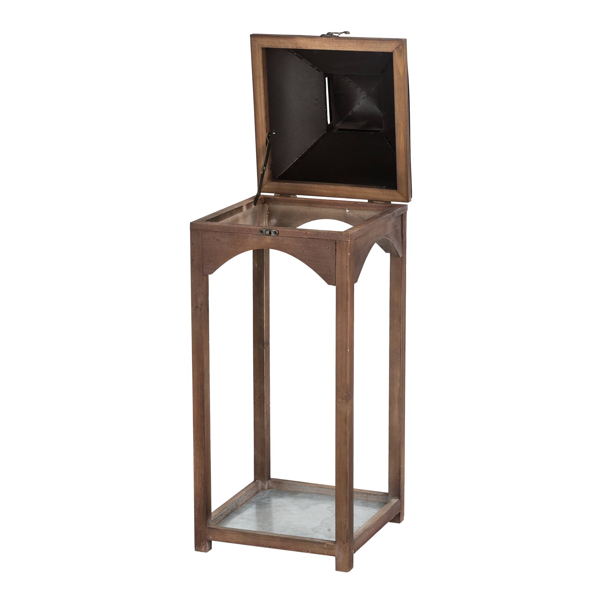 Farmhouse Brown Candle Lantern Set, 24.5" & 20"